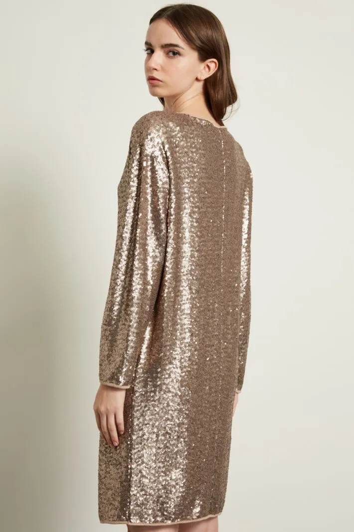 Abito in jersey con paillettes