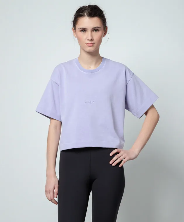 AUTRY T-shirt viola con logo A24ETSPW581L