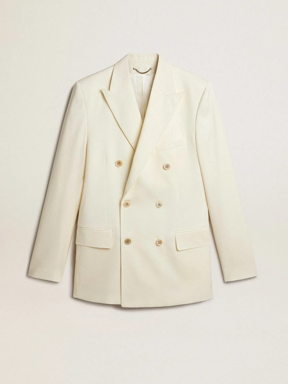 Blazer doppiopetto da uomo di colore panna