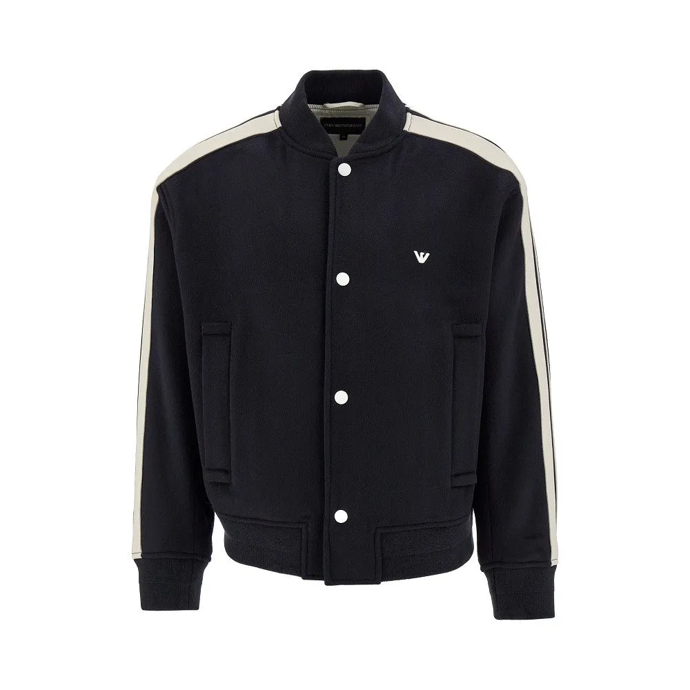 Blouson in lana con bande a contrasto