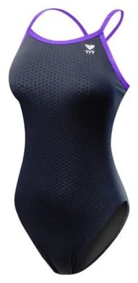 Costume da bagno TYR Hexa Diamondfit Donna Nero/Purple