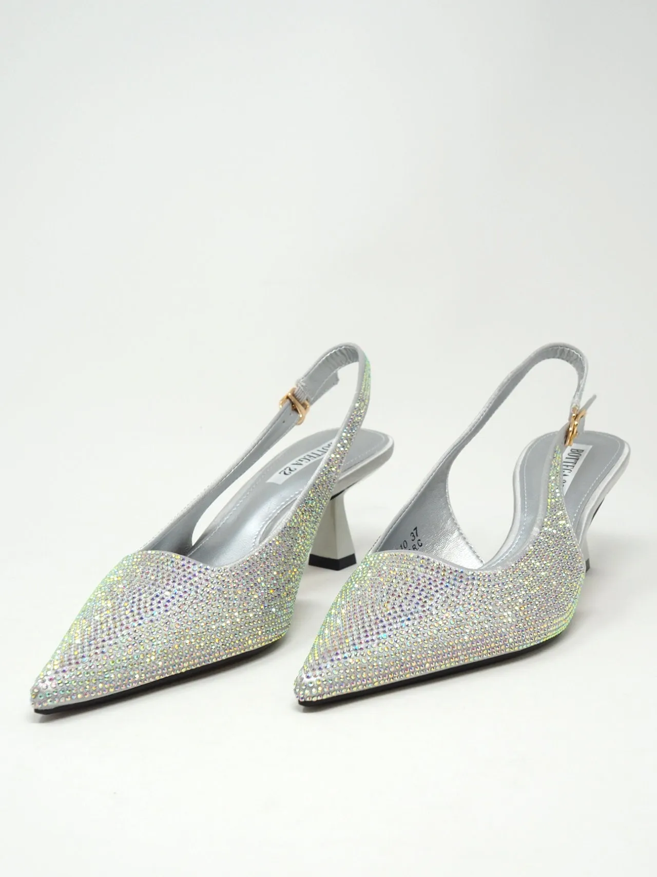 Décolleté slingback strass