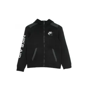felpa cappuccio zip ragazzo b nsw nike air fz BLACK/DK SMOKE GREY/WHITE