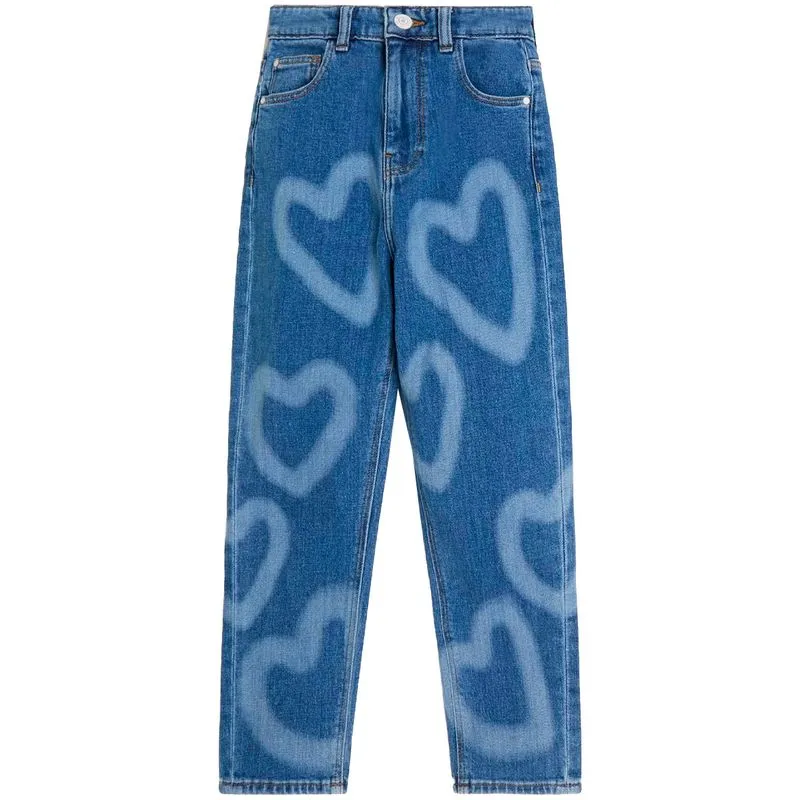Jeans da bambina con cuori 