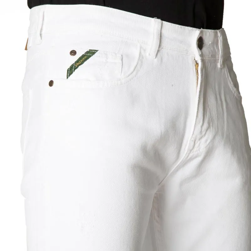 Jeans Yellowstone bianco con abrasioni 