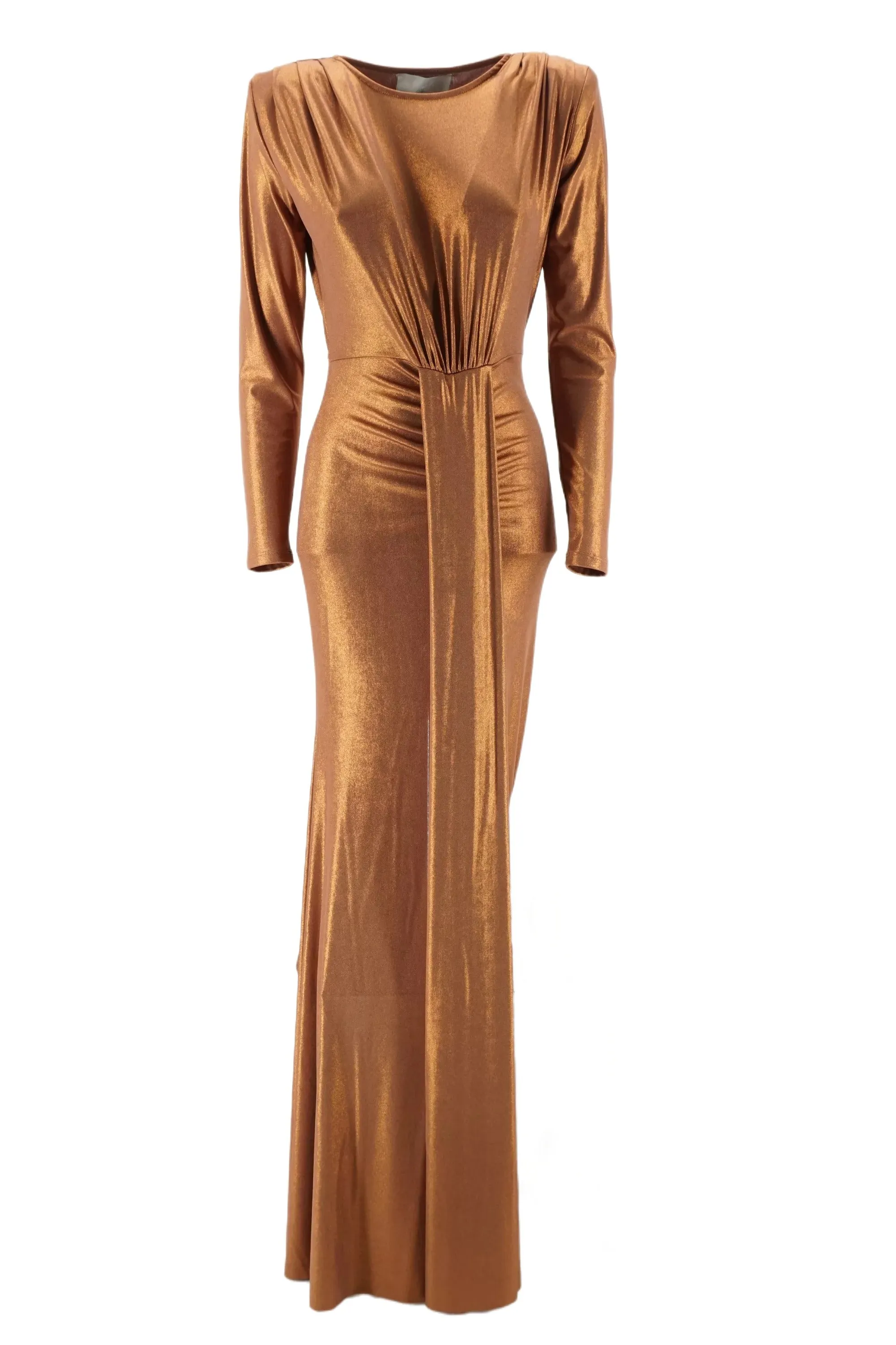 Long Laminated Dress / Bronze