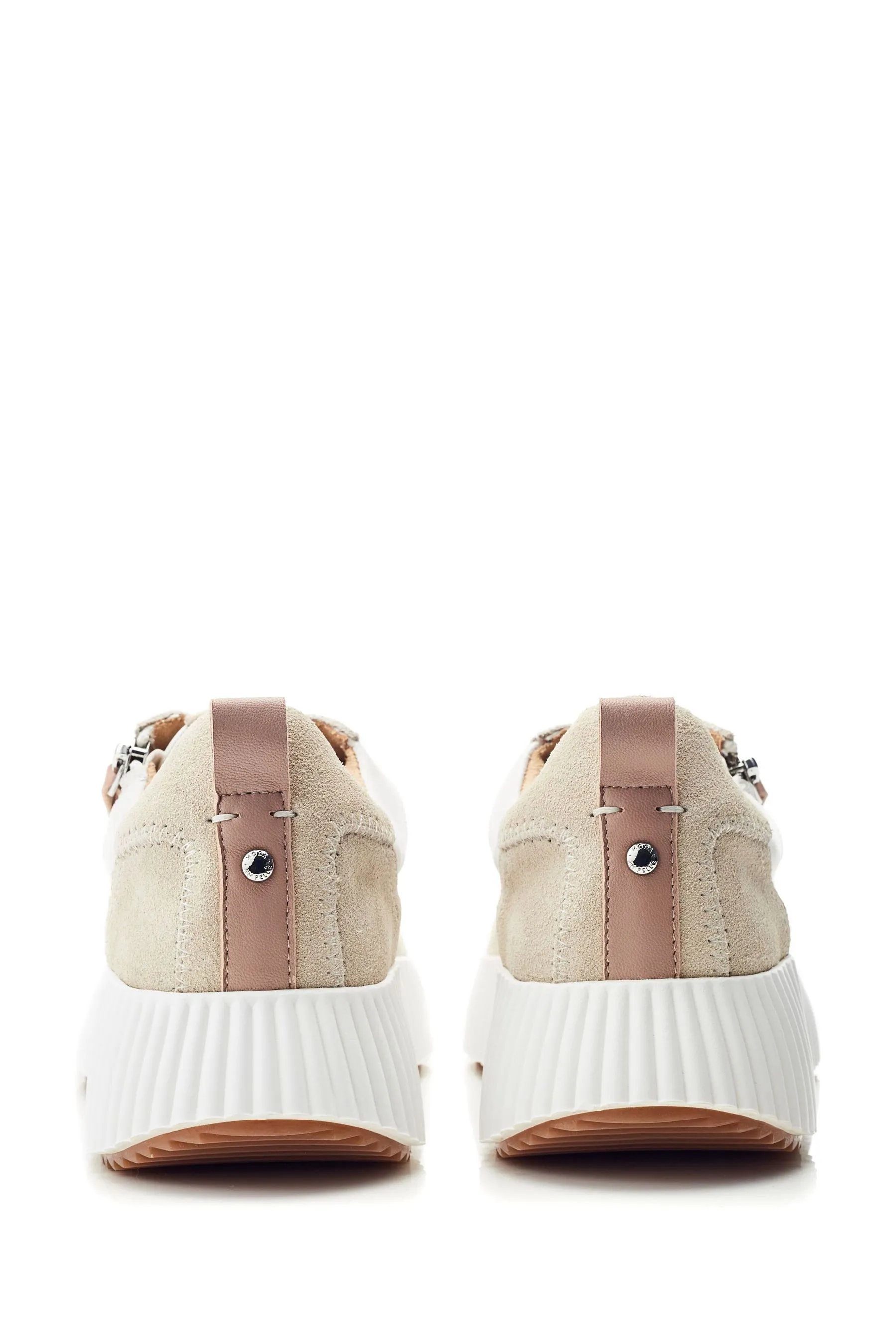 Moda in Pelle Bouville Chunky Two Tone Side Zip Leather Trainers    