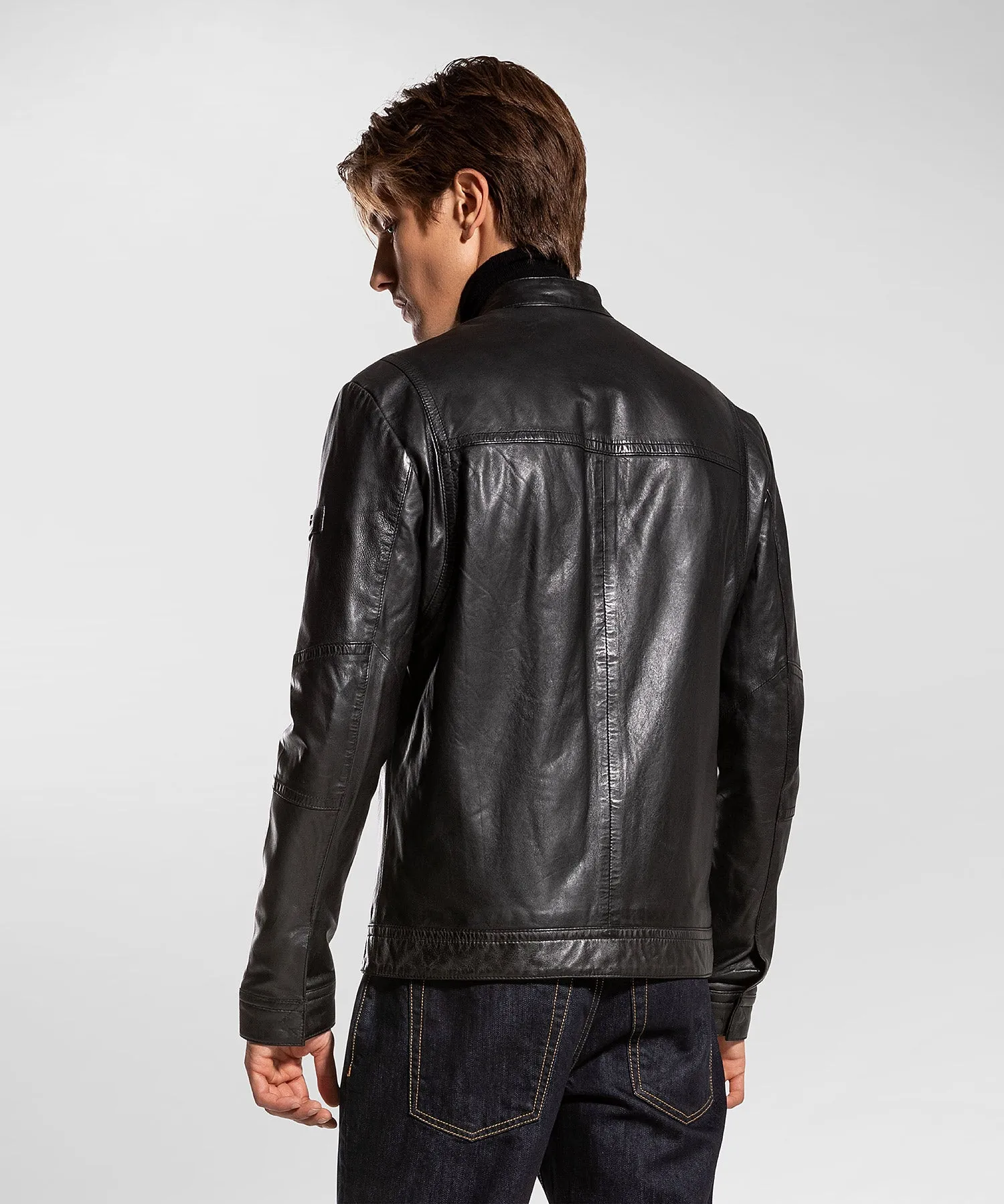 Nappa Leather Biker Jacket / Black