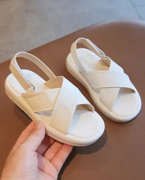 Sandali da bambina piatti per bambini Simple Cross Wind Open Toe Summer New Boy