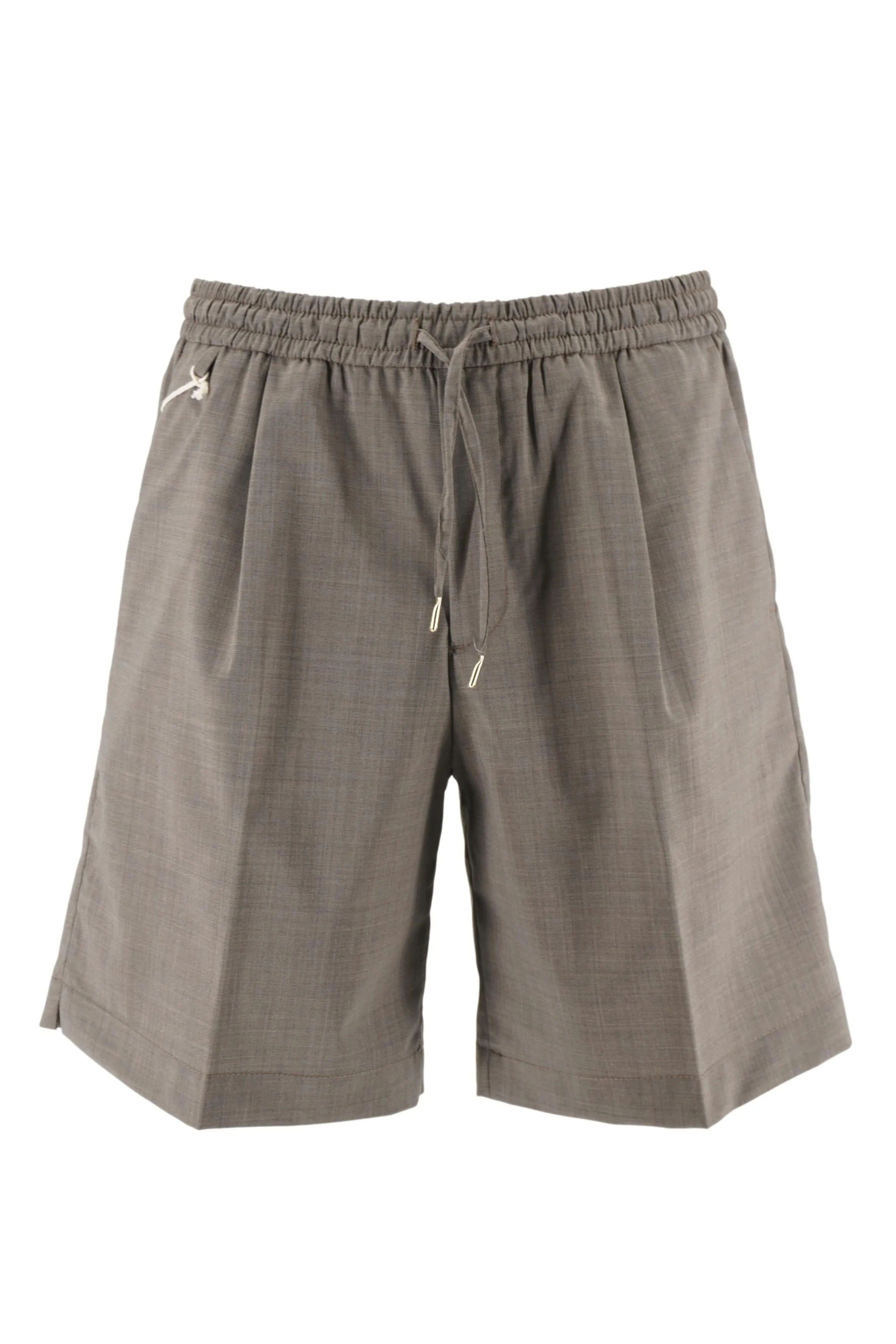 Shorts in Wool Blend and Technical Fabric / Beige