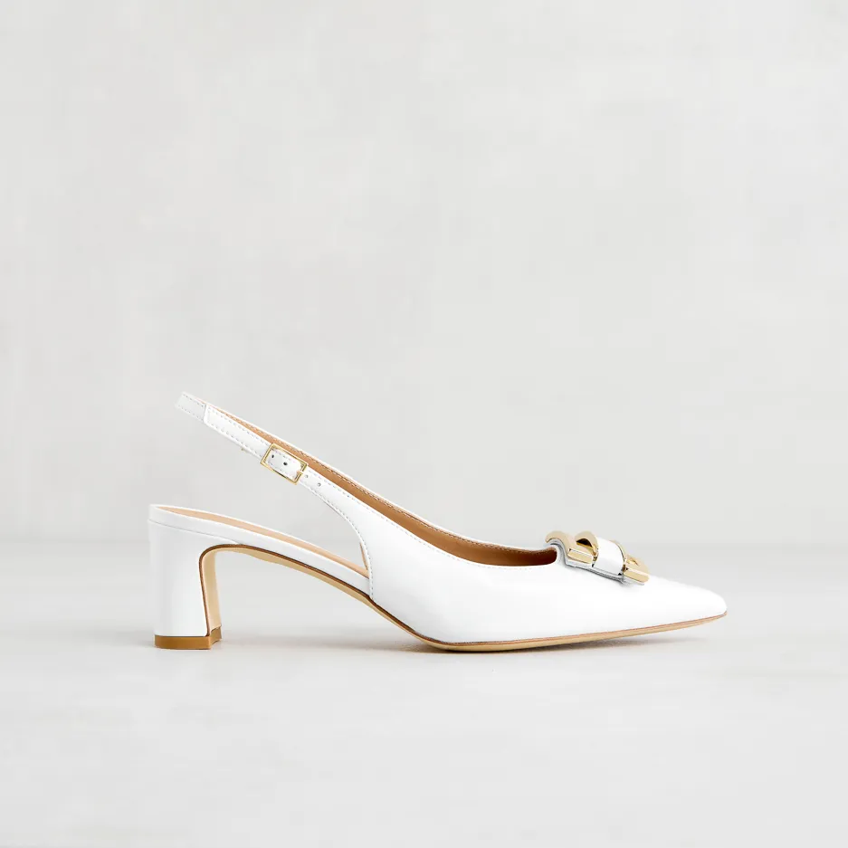 Slingback Bianca con Fibbia