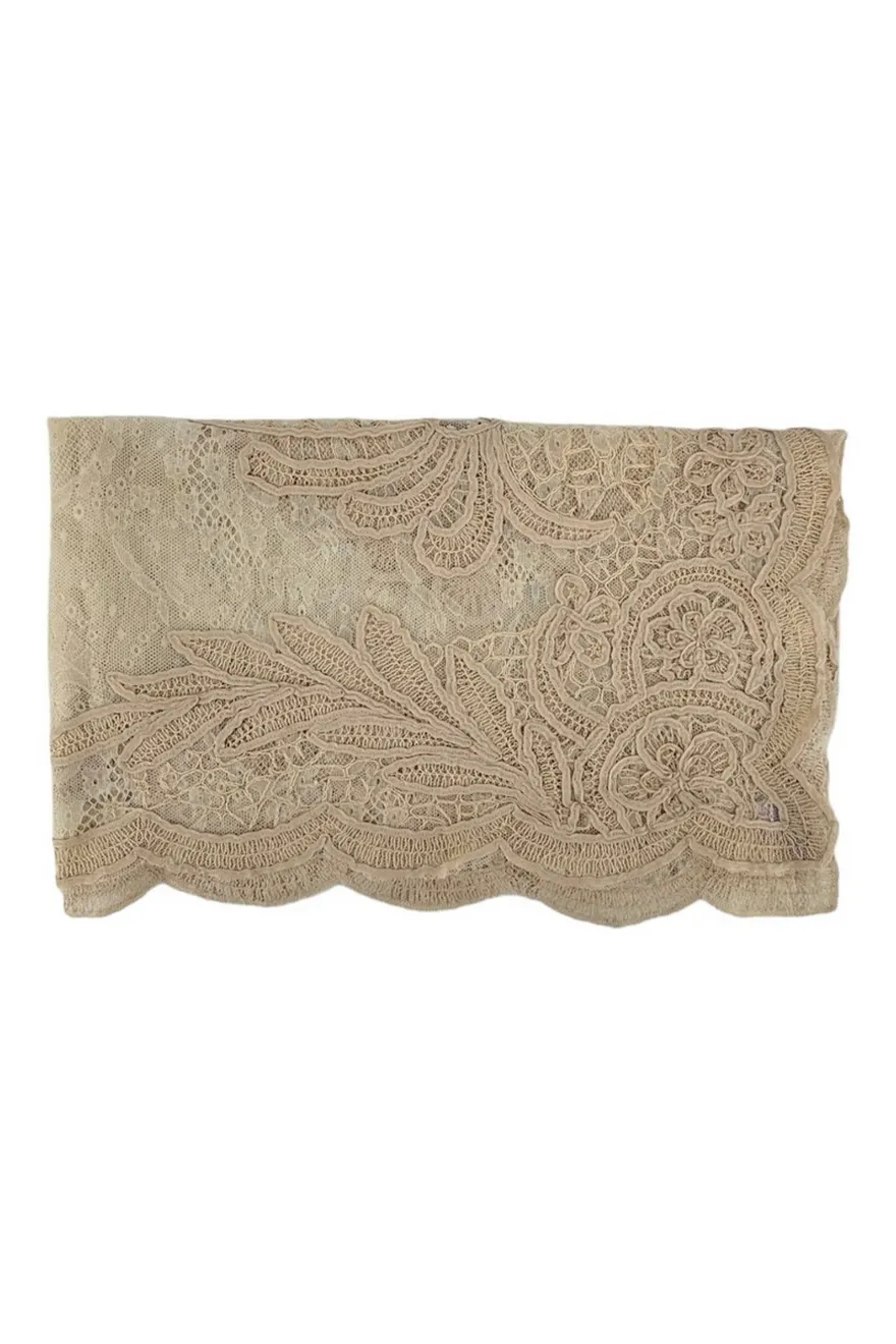 stola donna in pizzo sfumato beige