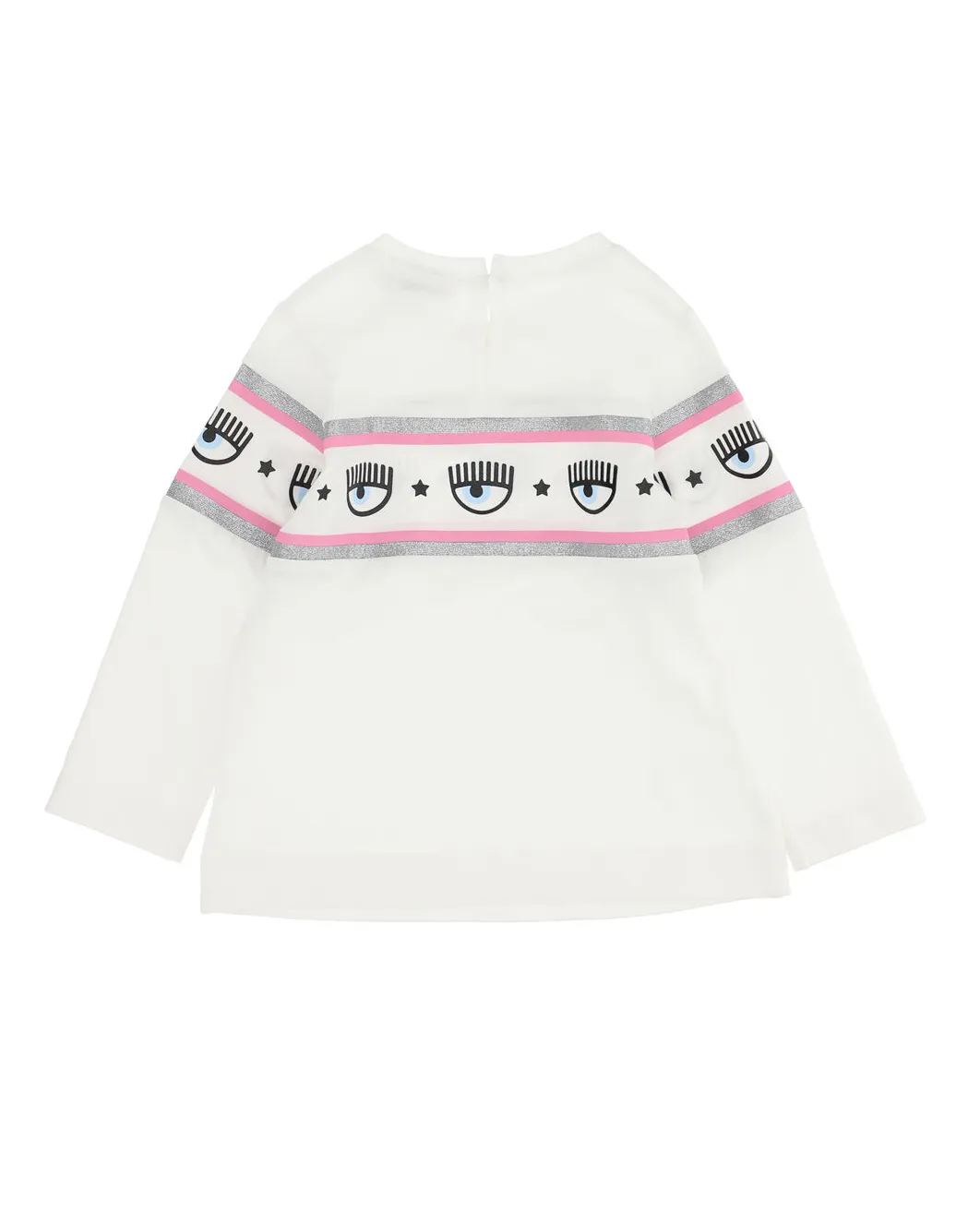 T-shirt maniche lunghe bianca con fascia porta logo eyestar 12-24 mesi