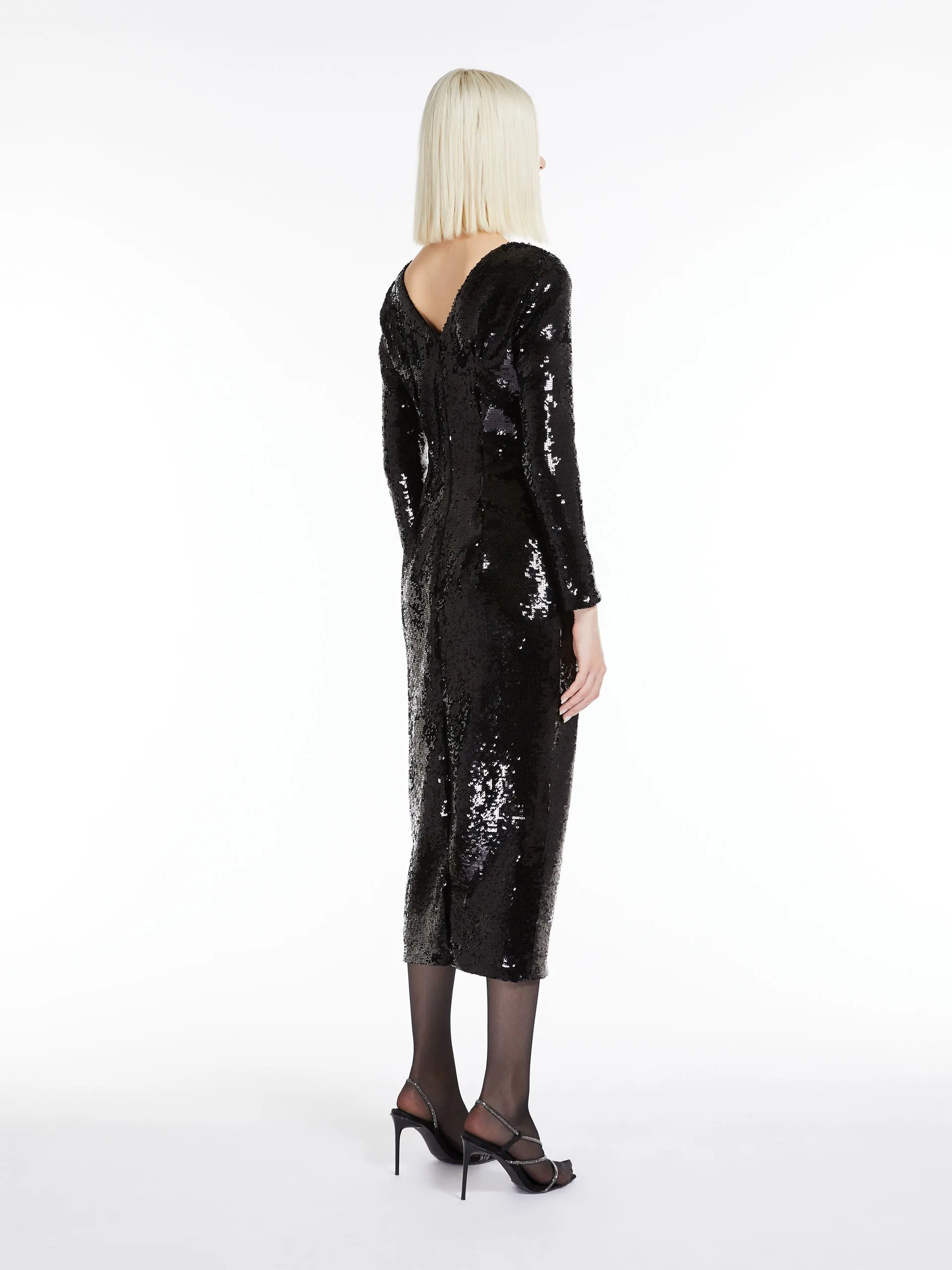 Tulle dress with sequins / Black