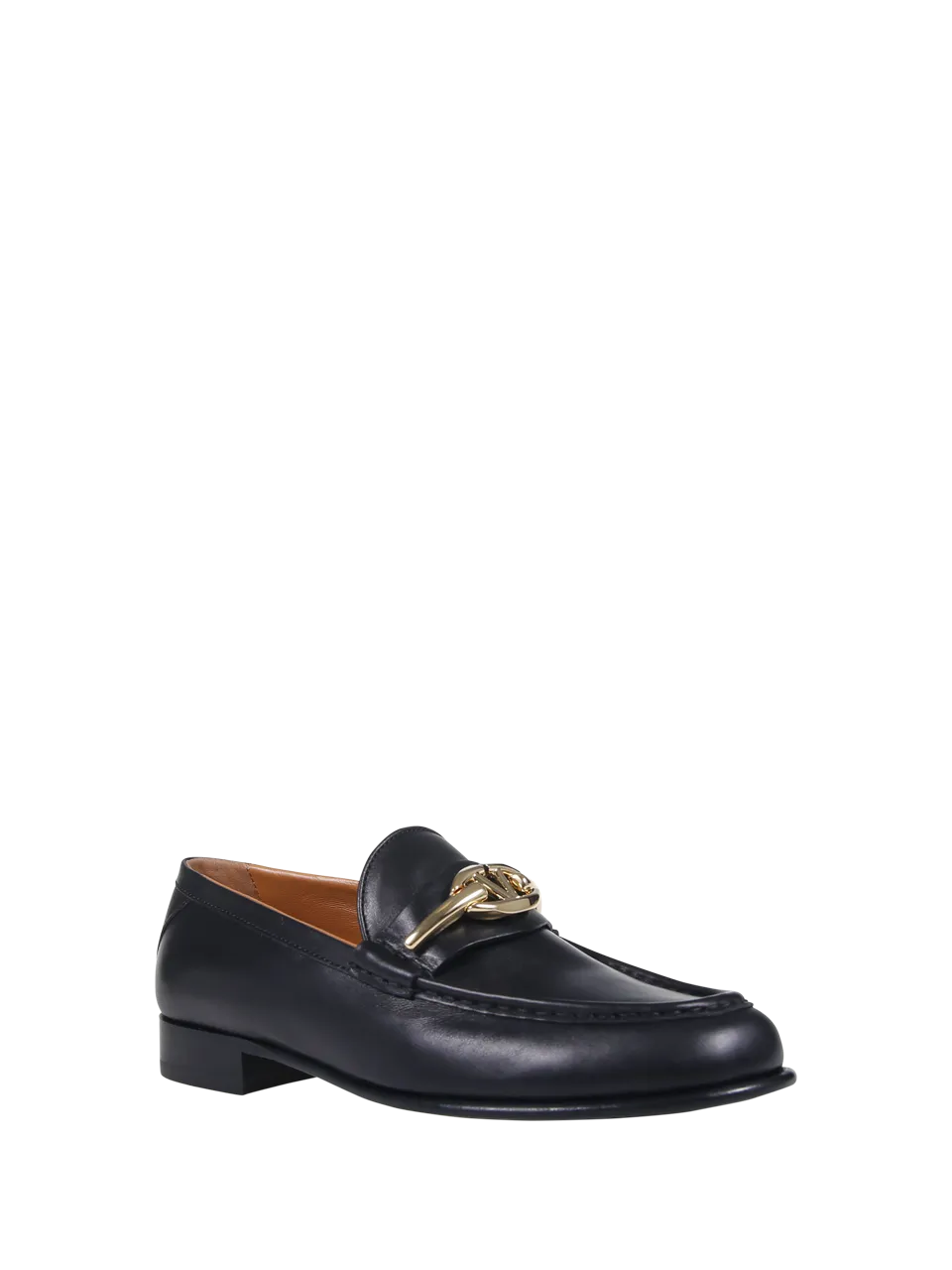 WOMAN VALENTINO GARAVANI BLACK CALF LEATHER VLOGO LOAFER VLOGO