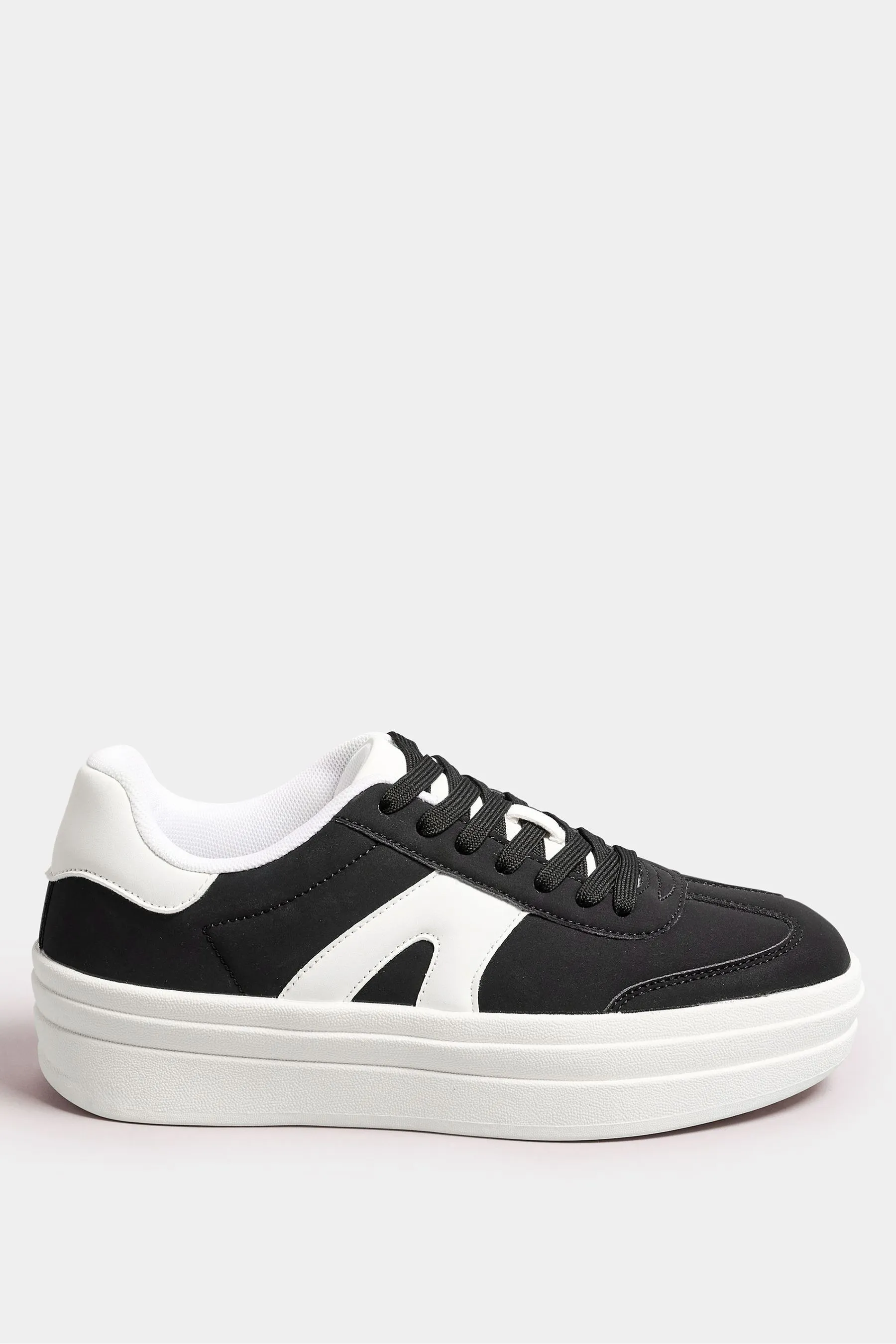 Yours Curve Wide Fit Retro Platform Trainers    